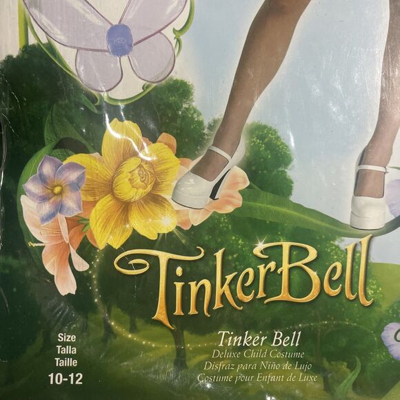 Disguise Disney Tinker Bell Childs Tween 10-12 Fairy w/ Wings Costume Halloween - Picture 3 of 7